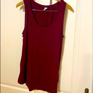 Old Navy XL Tall Luxe Tank, curved hem EUC, maroon, swing style